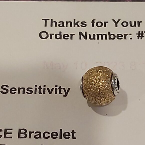 Authentic PANDORA *RETIRED* SS & 14kt Gold ESSENCE Sensitivity Charm 796051 - Picture 6 of 12
